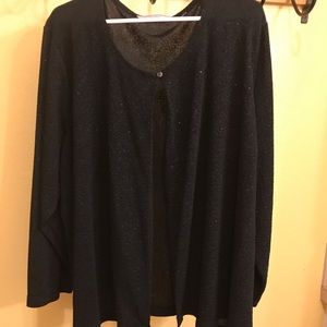 Soft by Avenue black sparkle 1 button top/jacket.